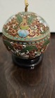 Chinese Open Gilt CHAMPLEVE Cloisonné Enamel Lidded Round Trinket Jar Bowl Box — photo 2