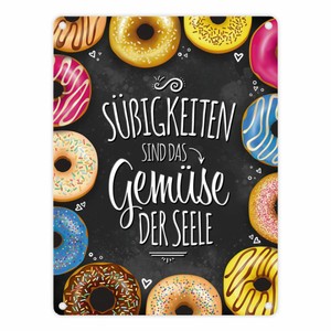 sussigkeiten sind das gemuse der seele metallschild donut schild suss bonbon ebay