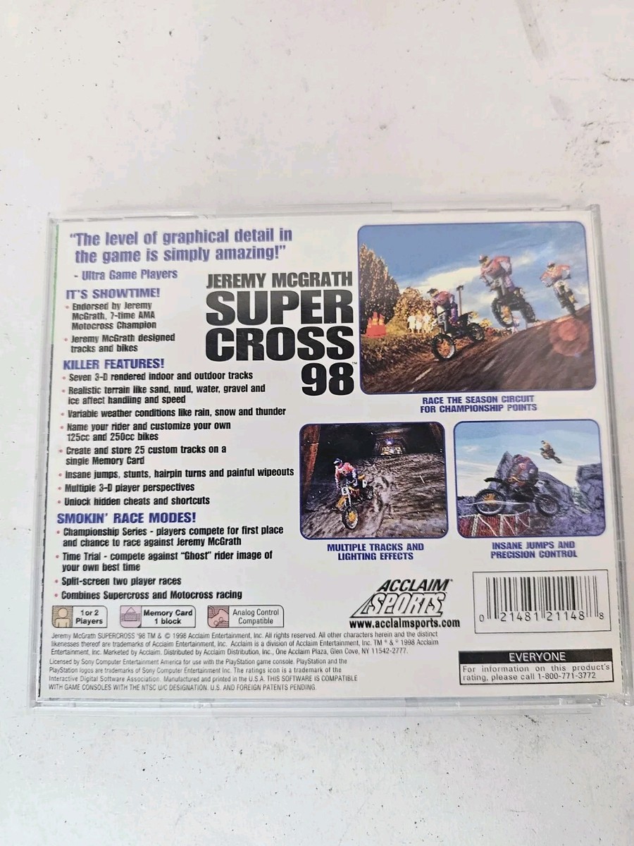 jeremy mcgrath supercross 98 ps1 case and manual only NO GAME | eBay