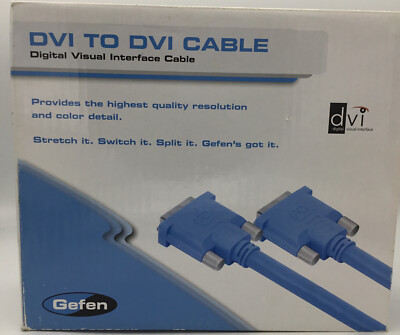 Gefen E193793 AWM 30ft DVI-D to DVI-D Male Dual Link Copper Cable Blue 20276