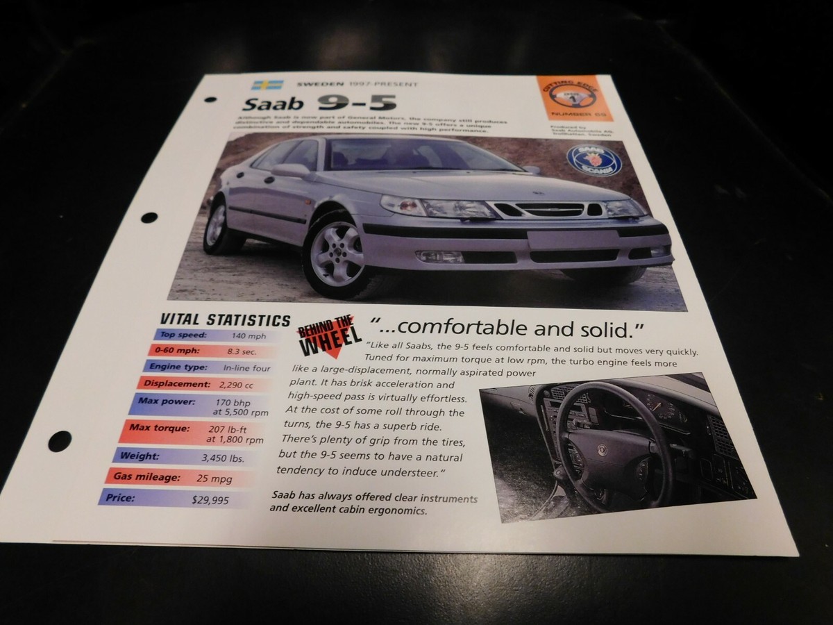 1997+ Saab 9-5 Spec Sheet Brochure Photo Poster | eBay