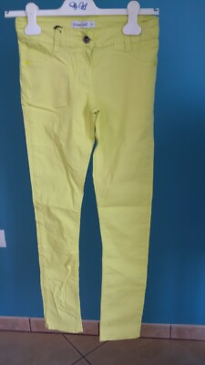 Mädchen Mädchen Hose neongelb fuchsia mit engen Taschen Baumwolle lässig