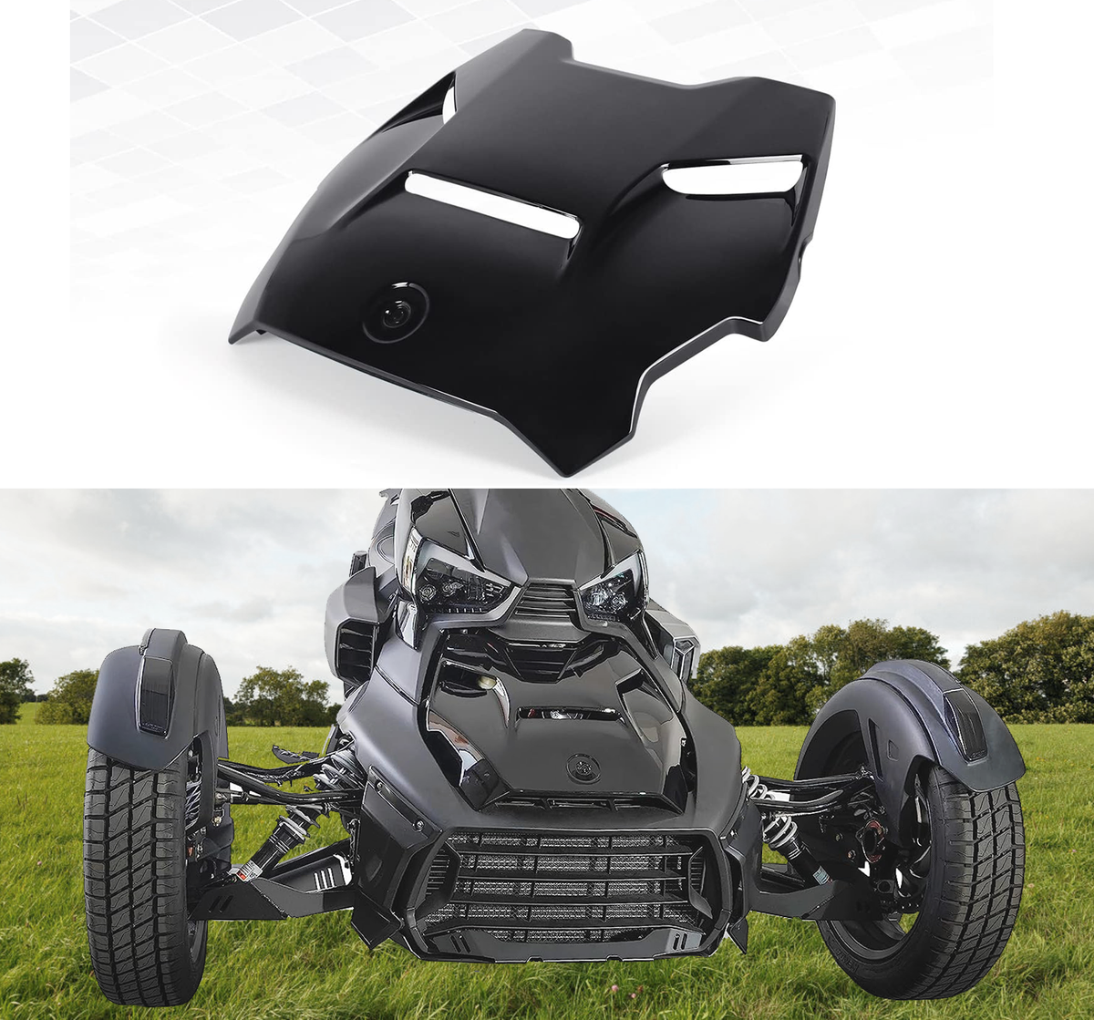 Black Hood Scoop/Hood Panel for Can-Am Ryker/ Ryker Rally 2019