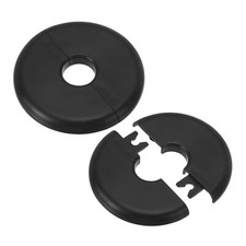 2 Pcs Wall Split Flange 0.65", Escutcheon Plate Buckles Pipe Cover, Black