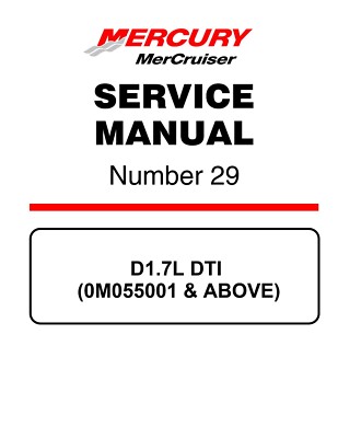 Mercruiser Mercury #29 D1.7L DTI Engine Service Manual