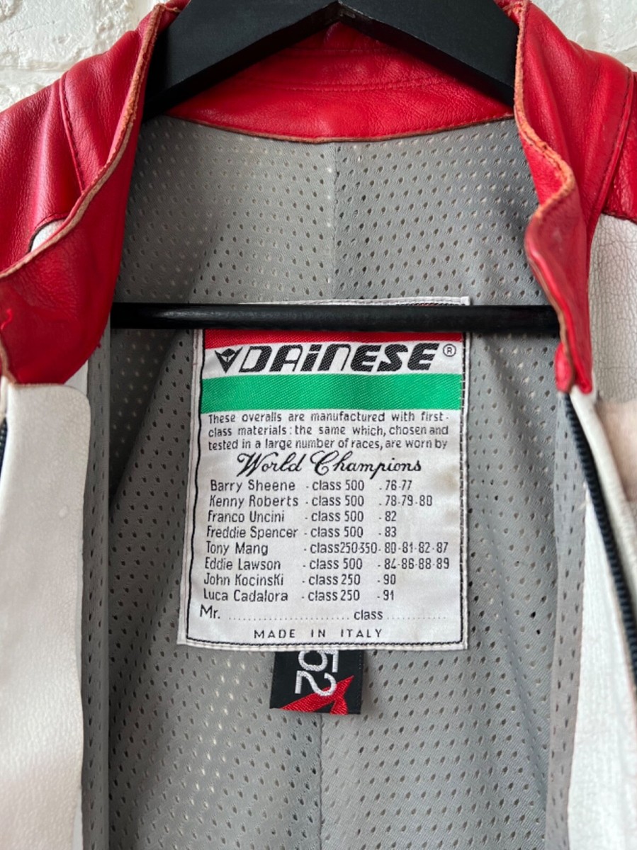 Dainese Red Logo Leather Moto Bike 2 pcs Race Suit Men's