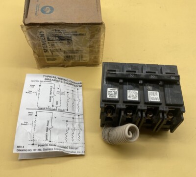 SIEMENS BL CIRCUIT BREAKER B35000S01 50 AMP 240 VOLT 3 POLE W/ 120v SHUNT ITE 50