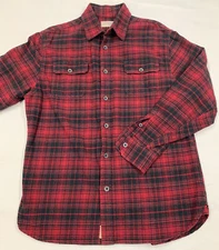JACHS Men’s Brawny Flannel Shirt Black and Red
