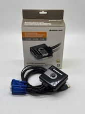 IOGEAR GCS42UW6 2-Port Compact USB VGA KVM Switch w/ Built-In Cables MAC OR PC