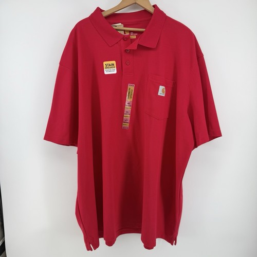Carhartt Polo Shirt Men’s 4XL Red Original Fit Stain Breaker New With ...