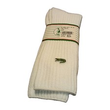 Lacoste Izod Alligator Logo Socks Men Size 10-13 White Vintage USA NEW Tags