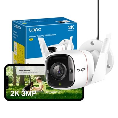 Tapo TC65 2K Überwachungskamera Outdoor kabellos & kabelgebunden, Outdoor, weiß 
