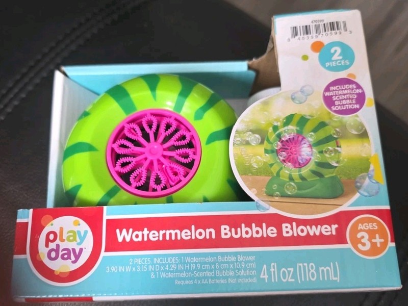 Watermelon Bubble Blower Play Day 4oz Scented Bubble Solution Kids 3+