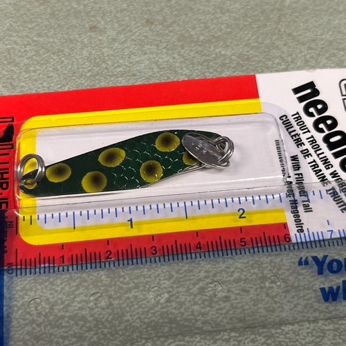 6 LUHR JENSEN CUCCHIAIO PESCE AGO trota salmone trolling wobbler bianco nero con macchie - Foto 15 di 15