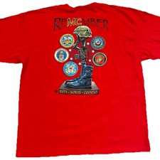 Bayside T Shirt Mens 2XL Remember Our Troops Made In USA Cotton American Tee