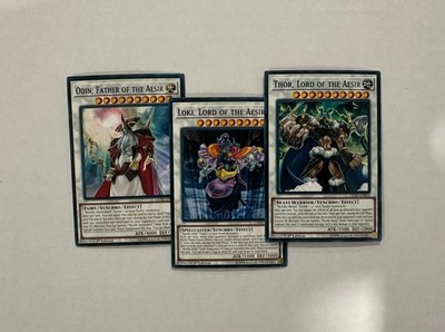 Yugioh Thor, Lord of the Aesir + Odin Father of the Aesir + Loki Nordic Gods Set