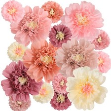 18 Pcs Mexican Fiesta Tissue Paper Flower 12 Inch 6 Inch Colorful Paper Flowers