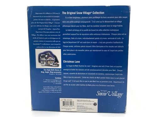 Dept 56 Snow Village THE JINGLE BELLS HOUSE Set 55380 w AC Adapter Original Box - Picture 11 of 15