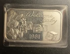Madison Mint Welcome Baby 1981 Art .999 1 oz Silver Bar
