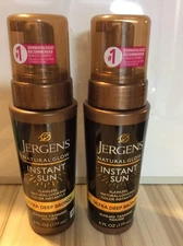 Sunless Tanning Mousse 2 Jergens Natural Glow Instant Sun Ultra Deep Bronze 6 oz