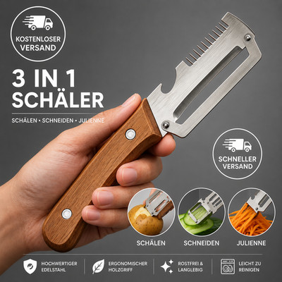 Multifunctional Vegetable Peeler 2X for Kitchen 3 in 1 Single Blade Peeler Tool 