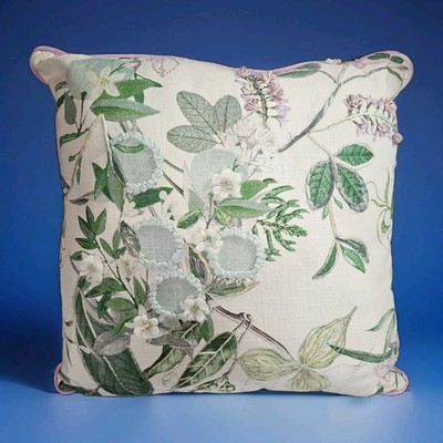 Wisteria Floral Throw Pillow Grace Mitchell At Home 18''×18'' NWT
