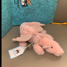 Jellycat Pink Dragon Plush Bag Charm Keychain Soft Stuffed Toy Cute Gift NWT