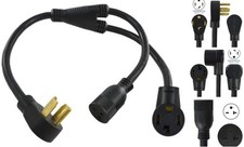 NEMA 14-30P to 2 Outlet 14-30R and 6-20R Y Splitter 3 Feet
