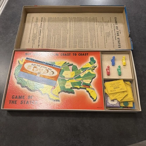Vintage NEW 1954 Milton Bradley Game of the States #4920 COMPLETE