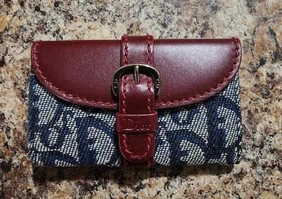 Christian Dior Trotter Oblique Monogram Key Case Holder NEW Vtg Buckle Snap