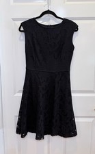 Wisp Women's Black Lace Fit & Flare Knee Length Dress Size 4