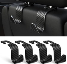 4 Pack Car Headrest Hooks 55LB Heavy Duty 360 Rotating Bag Hanger Organizer