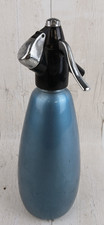 Vintage retro 60s 70s BOC Sparklets Soda Syphon metallic blue finish 32cm height