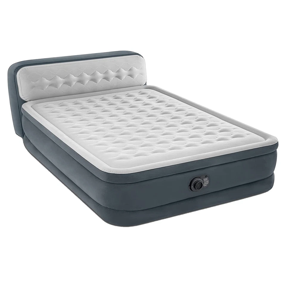 INTEX Luxus Luftbett Queen mit Kopflehne + 230V Pumpe Gästebett 236x152x86cm - Bild 2 von 4