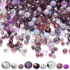 1000pcs Purple 4/6/8mm Crystal Glass Rondelle Faceted Beads for Jewelry Making