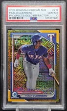 2024 1st Bowman Chrome 🪙 Gold Megabox Refractor /50 PABLO GUERRERO #212 PSA 10