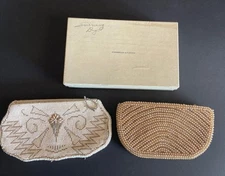 Vintage Micro Beaded Purse Clutch Pair Czechoslovakia/Japan Strawbridge Clothier