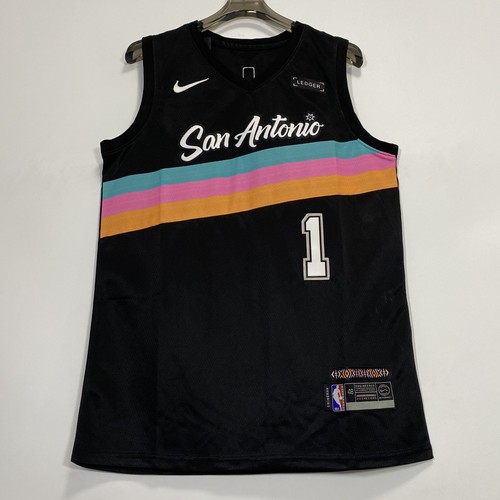 2026 Playoffs Wemby #1 Sewned Black Sports  Jersey ,Size：S-XXL