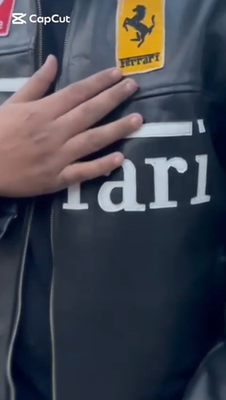 Ferrari Racing Leather Jacket Vintage F1 Logo Men's Motorcycle