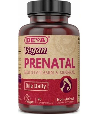 Deva Vegan Prenatal Multivitamin and Mineral Supplement One-Per-Day, 90 Tablets
