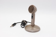 Vintage 1940  s Astatic Brown Microphone Cz644 With Mini Stand UNTESTED