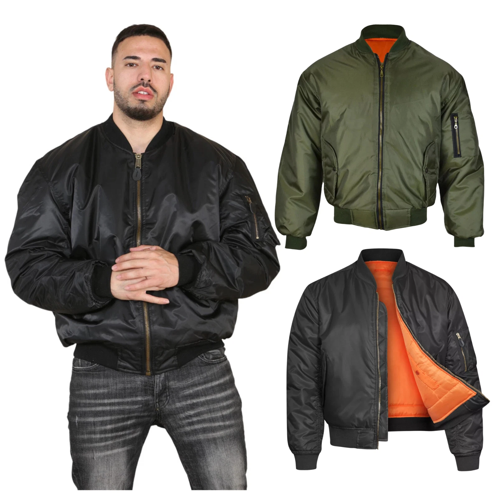 MA1 Flight Bomber Jacket Combat Army Military Air Force US Pilot Skin MOD Padded
