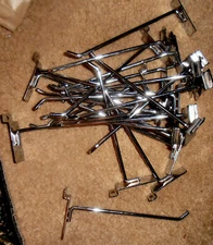 8 INCH CHROME SLATWALL HOOKS 25 PIECES
