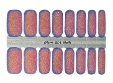 Sunset Glitter Ombre Nail polish strips / Nail Wraps / Nail Stickers