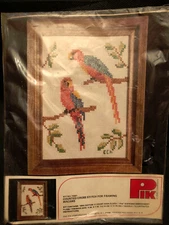 Pik Corp MACAWS #75601  5x7 Picture Counted Cross Stitch Kit Vintage New!