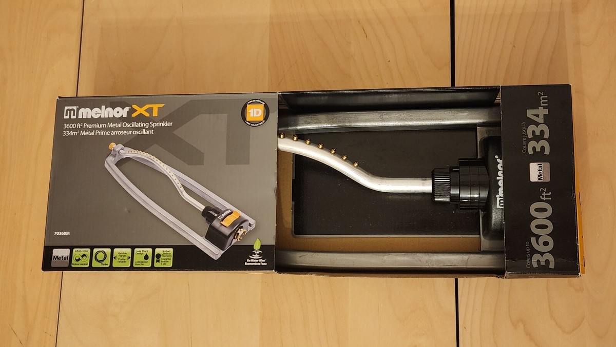 New Melnor XT 70360M Premium Metal Oscillating Sprinkler 3600 sq