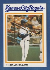 HAL MCRAE 1986 National Photo Royals Stadium Giveaway PROMO Card SGA MLB KC*