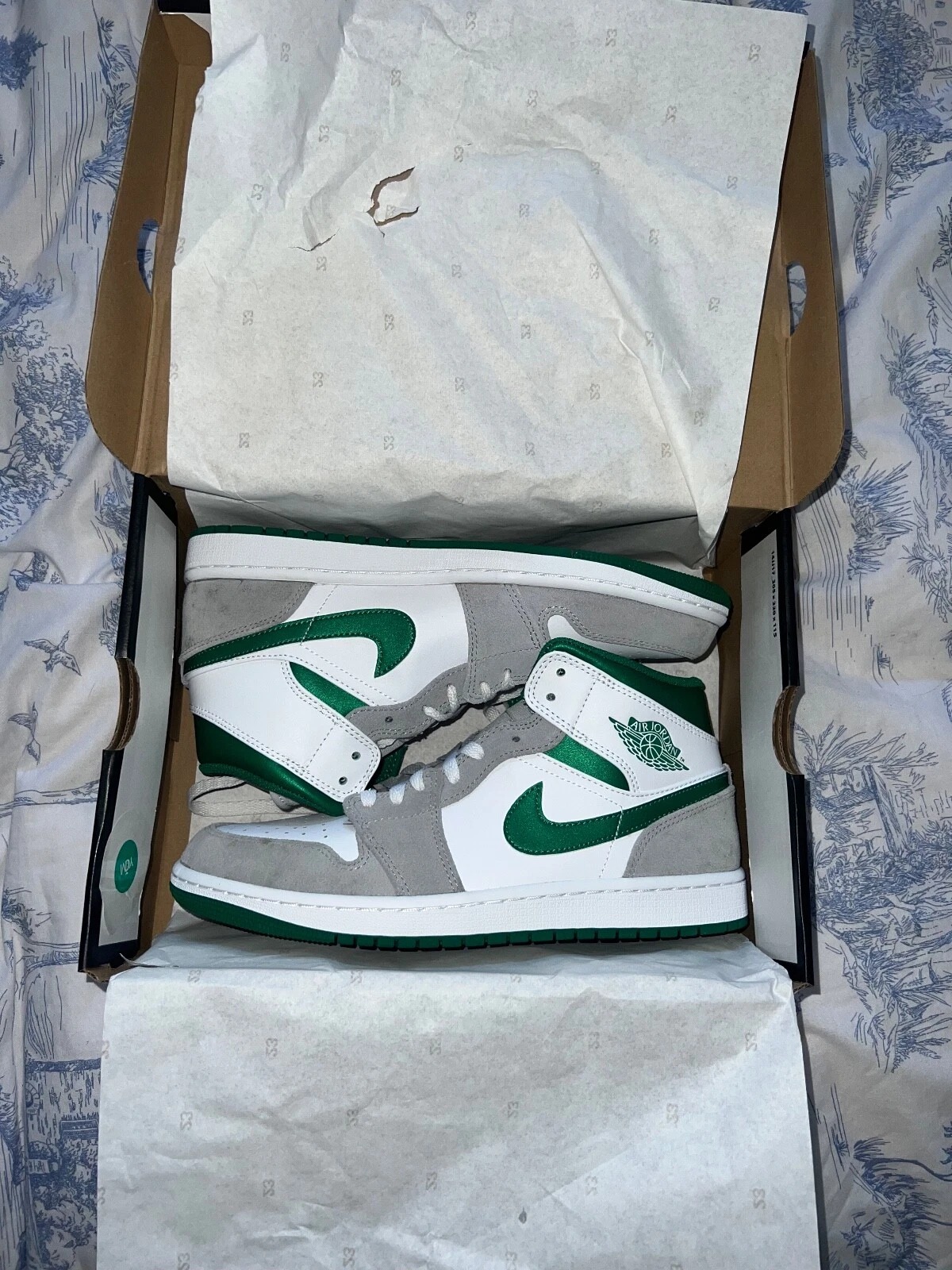 air jordan 1 mid verde pino uk 7 5