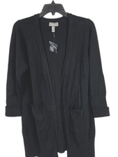 Denim Co. Women Comfort Zone Petite Honey Knit Open-Front Cardigan Size PL