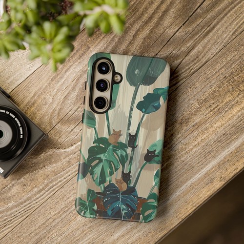 Phone-Ink iPhone, Pixel, Samsung Galaxy Case - Monstera Green Plant Cats - 第 107/191 張圖片